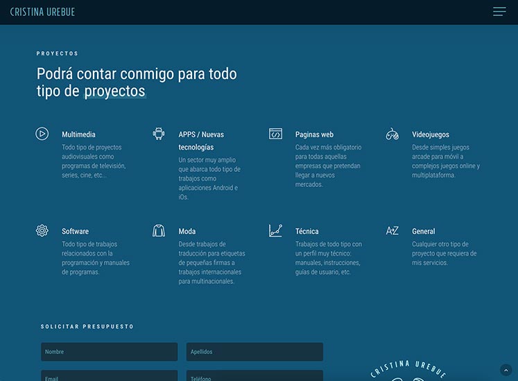 DIseño Web Cristina Urebue