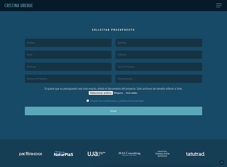 DIseño Web Cristina Urebue
