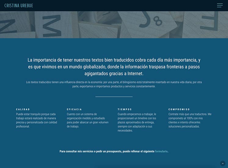 DIseño Web Cristina Urebue