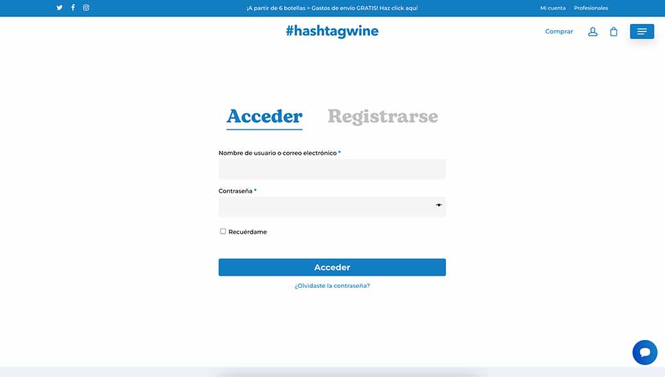 Diseño Web Hashtagwine