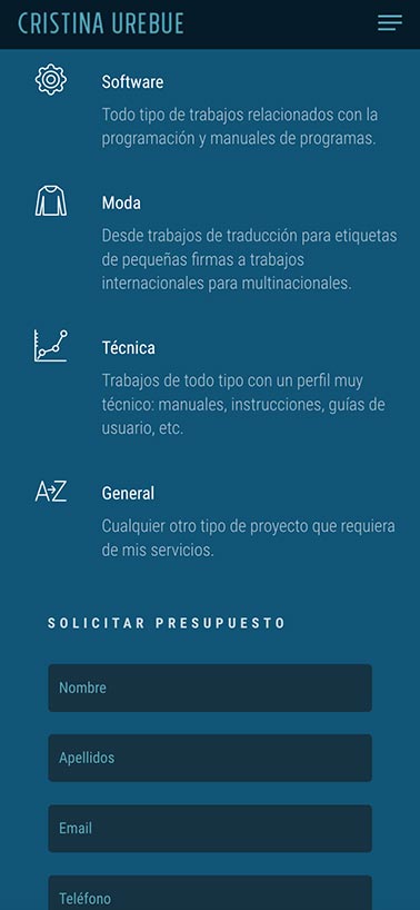 DIseño Web Responsive Cristina Urebue