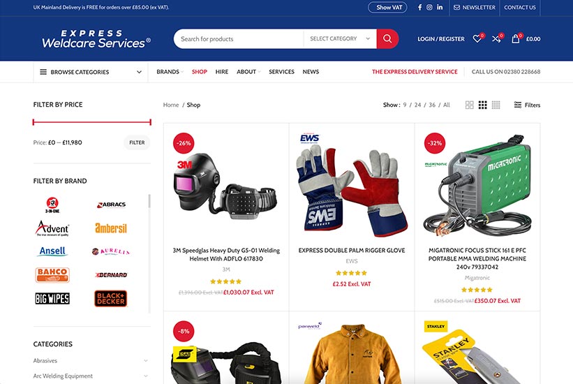 Express Weldcare Services Diseño WEB