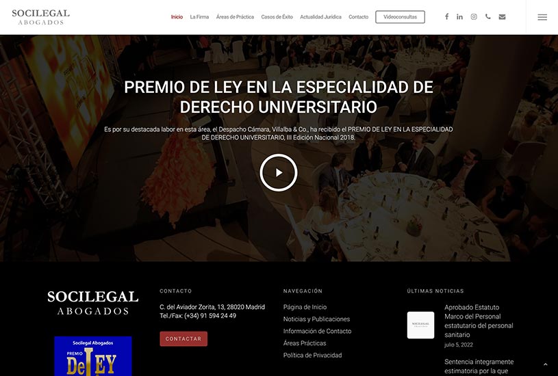 Socilegal Abogados Diseño Web