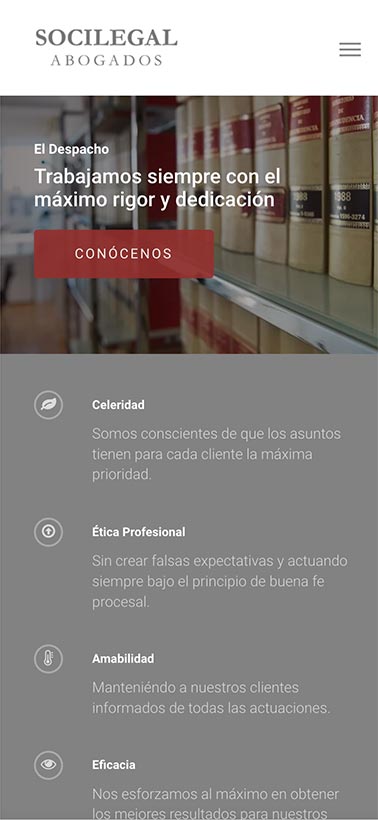 Socilegal Abogados Diseño Web Responsive
